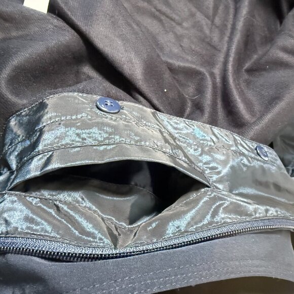 Gallery Women's Navy Trench Coat Removable Liner Sz XL - Picture 12 of 16